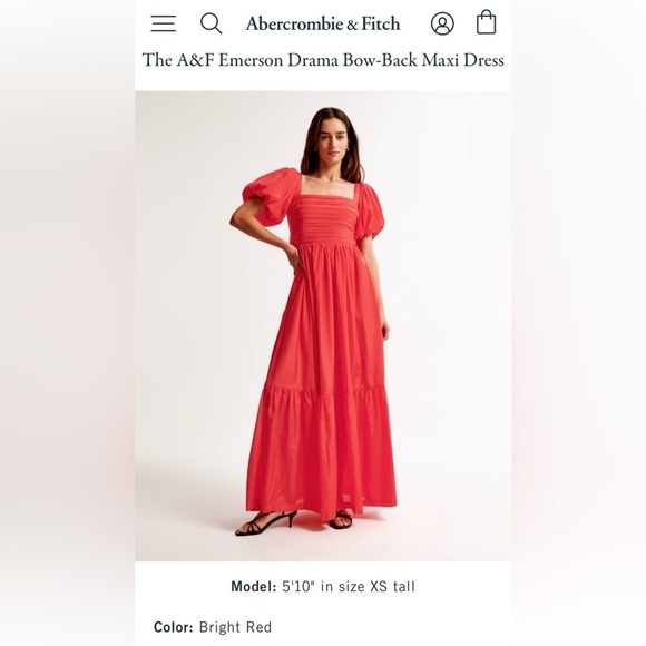 Abercrombie & Fitch Emerson Drama Bow-Back Maxi Dress NWT Party Size MP - Picture 1 of 11